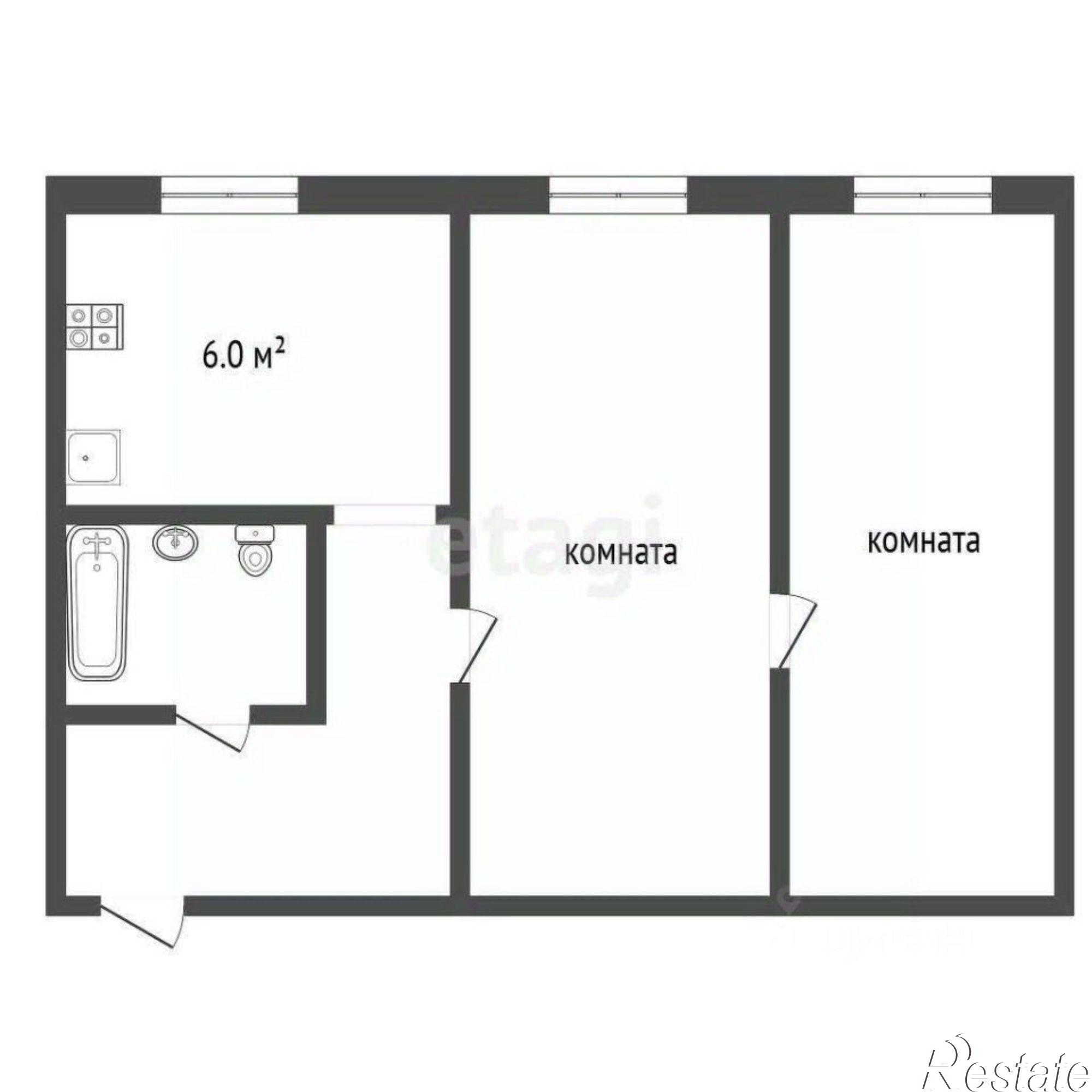 Купить квартиру за 2 550 000 рублей на Южная улица, 24