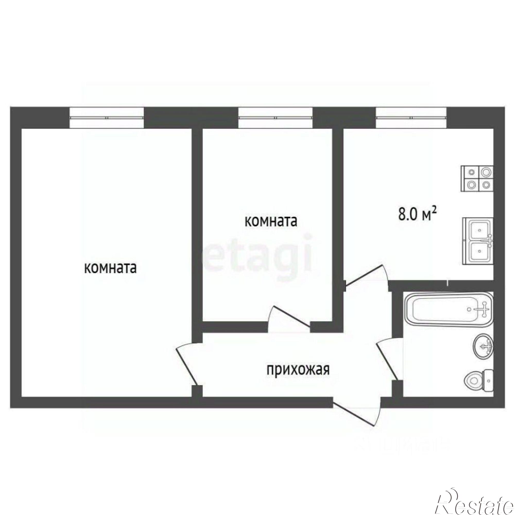 Купить квартиру за 2 300 000 рублей на Пролетарская улица, 19