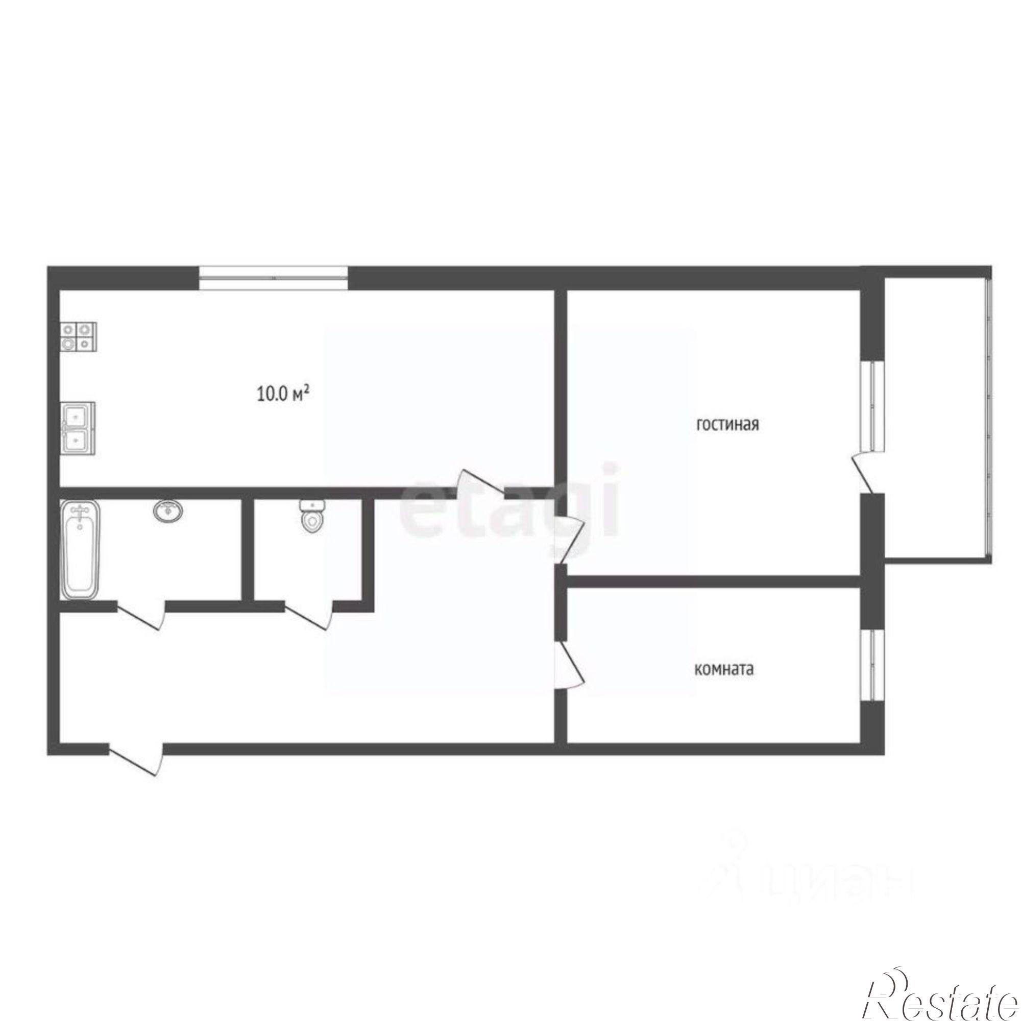 Купить квартиру за 5 300 000 рублей на улица Куликова, 16А