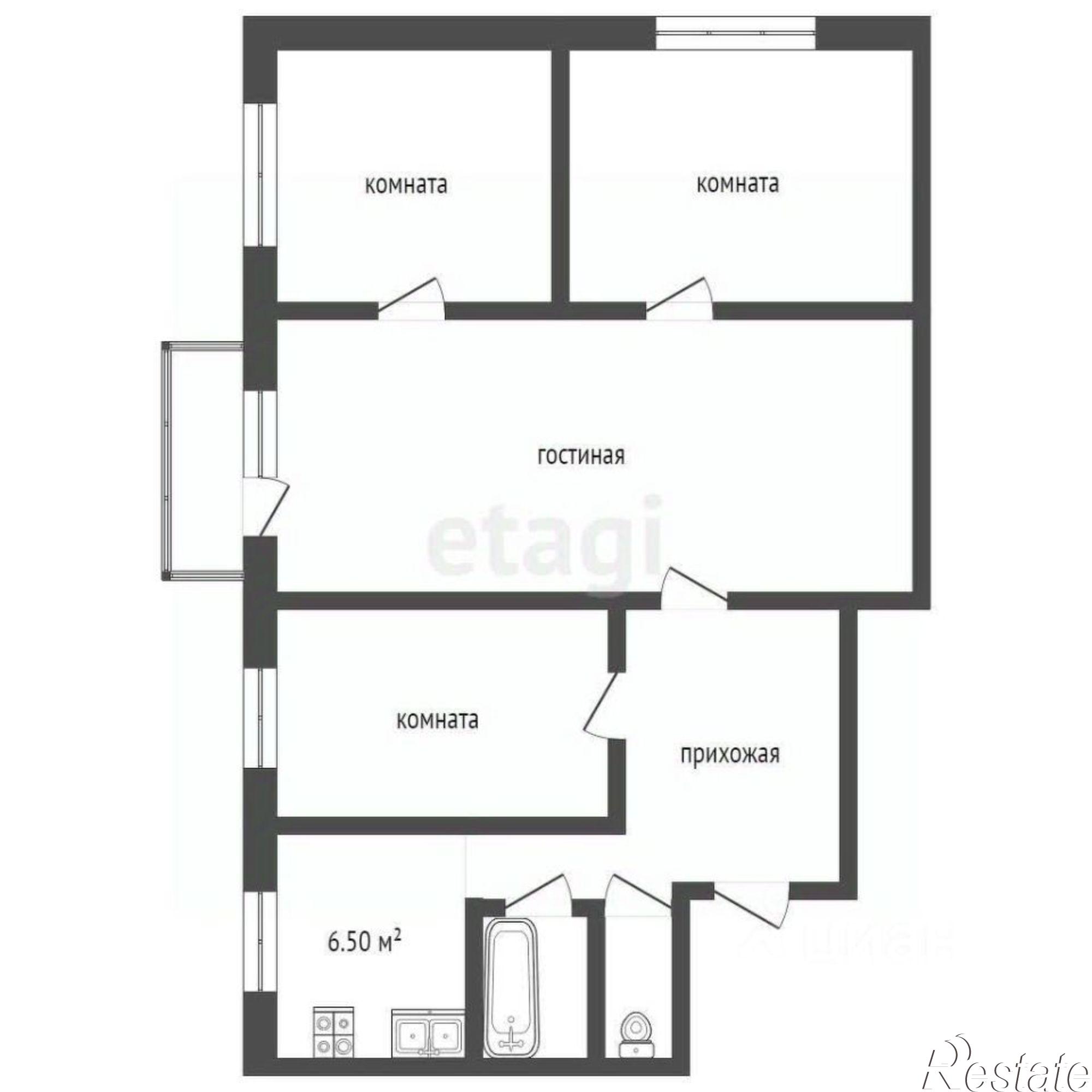 Купить квартиру за 3 990 000 рублей на Владимирское шоссе, 10