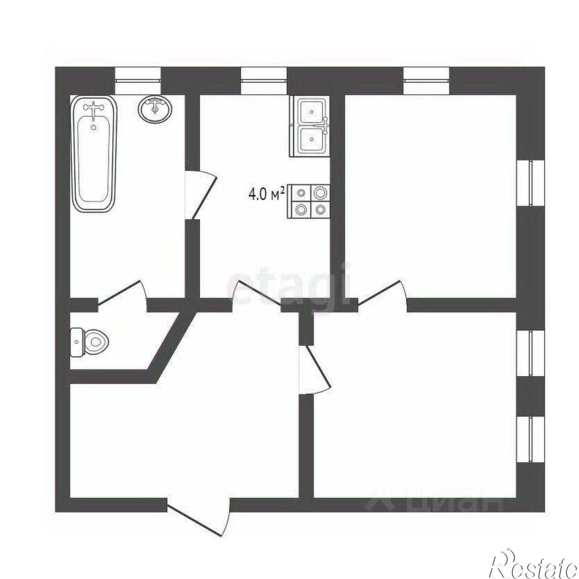 Купить квартиру за 3 400 000 рублей на улица Воровского, 101