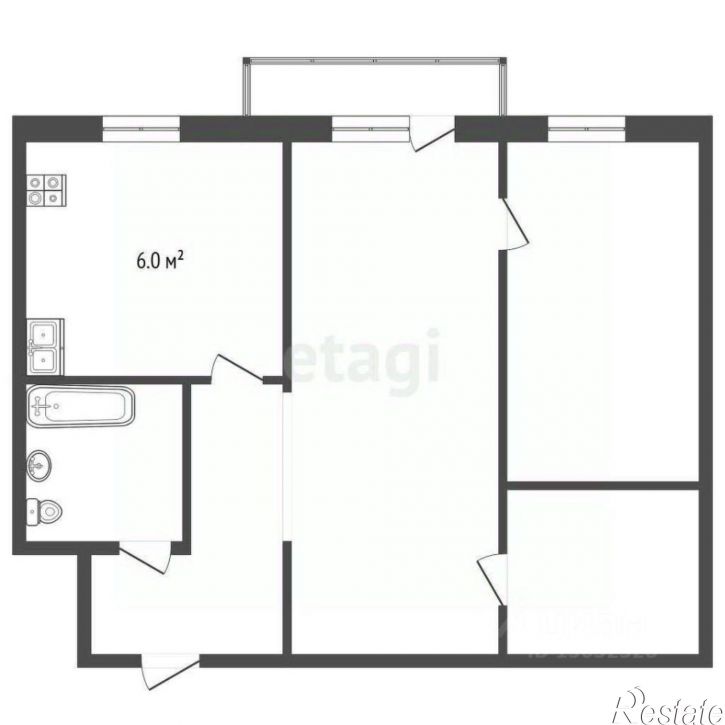 2-комн квартира Московская улица, 114,  д. 114