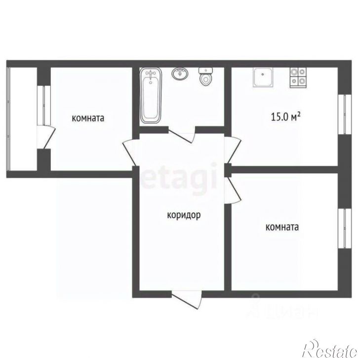 2-комн квартира Каштановая улица, 28,  д. 28