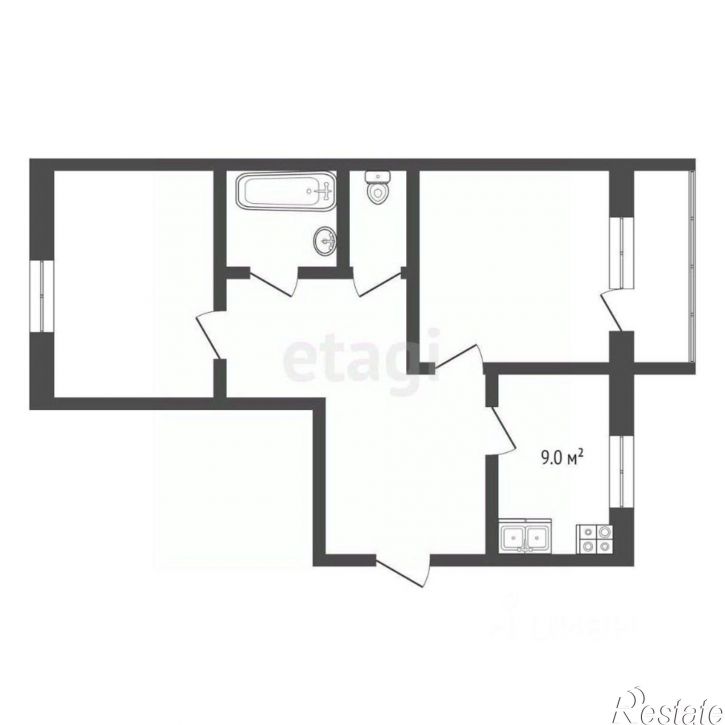 2-комн квартира улица Энгельса, 21,  д. 21