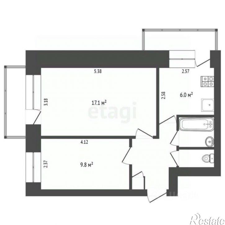 2-комн квартира улица Энгельса, 15,  д. 15