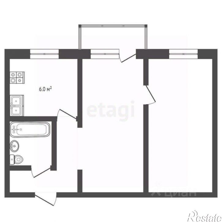 2-комн квартира Кооперативная улица, 6,  д. 6