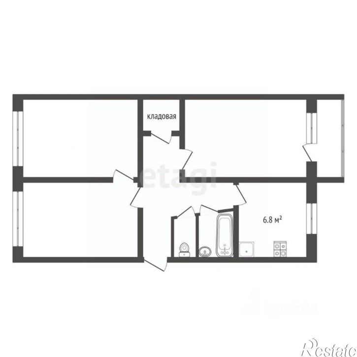 3-комн квартира улица Энгельса, 3,  д. 3