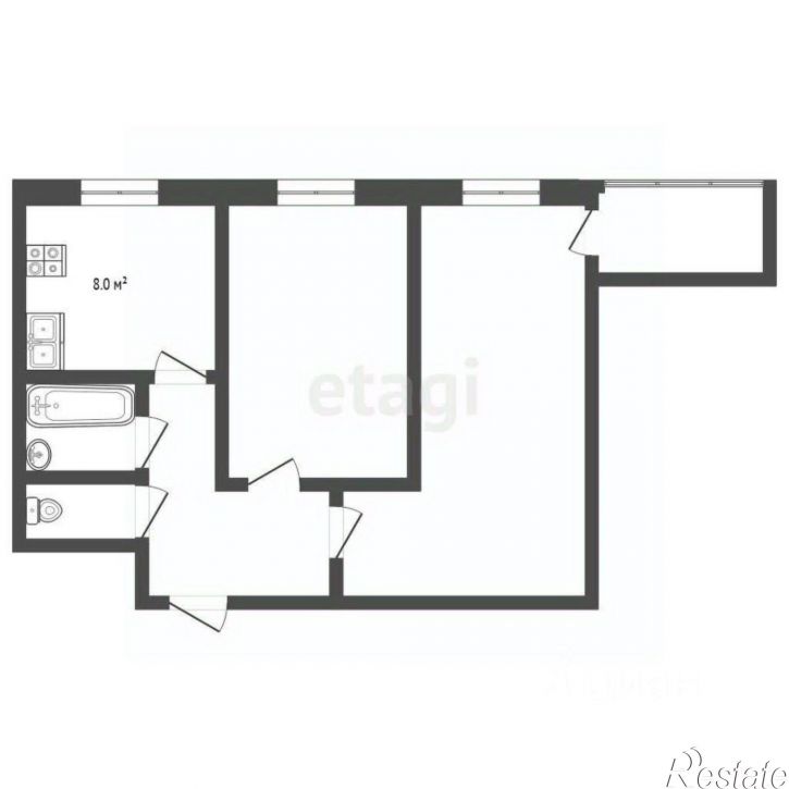 2-комн квартира Московская улица (дублёр), 71,  д. 71