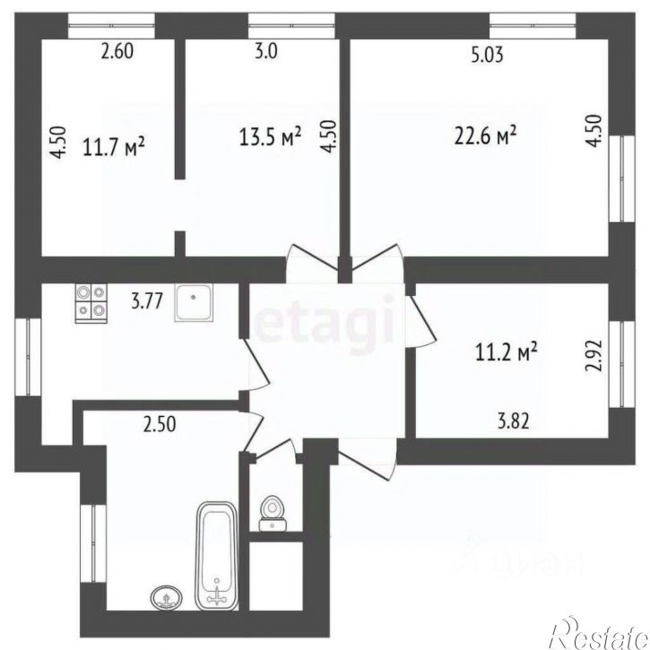 5-комн квартира Красноармейская улица, 5,  д. 5