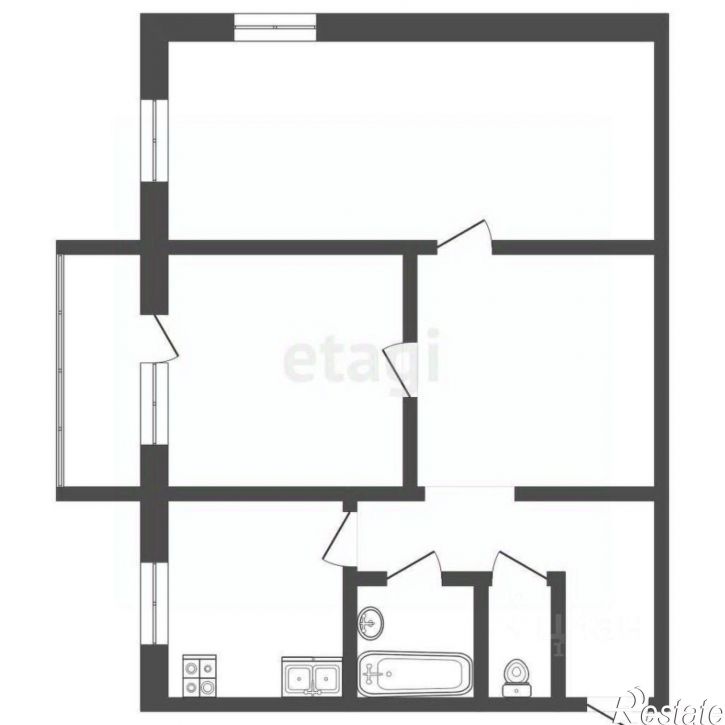 2-комн квартира улица Дзержинского, 2А,  д. 2А