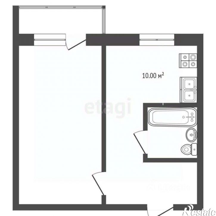 1-комн квартира улица Энгельса, 1А,  д. 1А