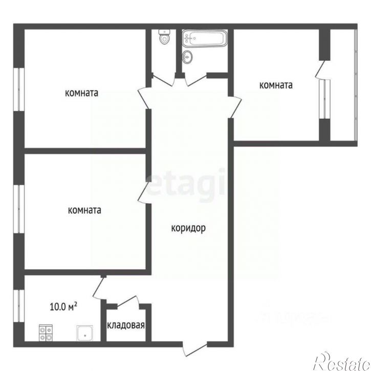 3-комн квартира округ Муром, Муром