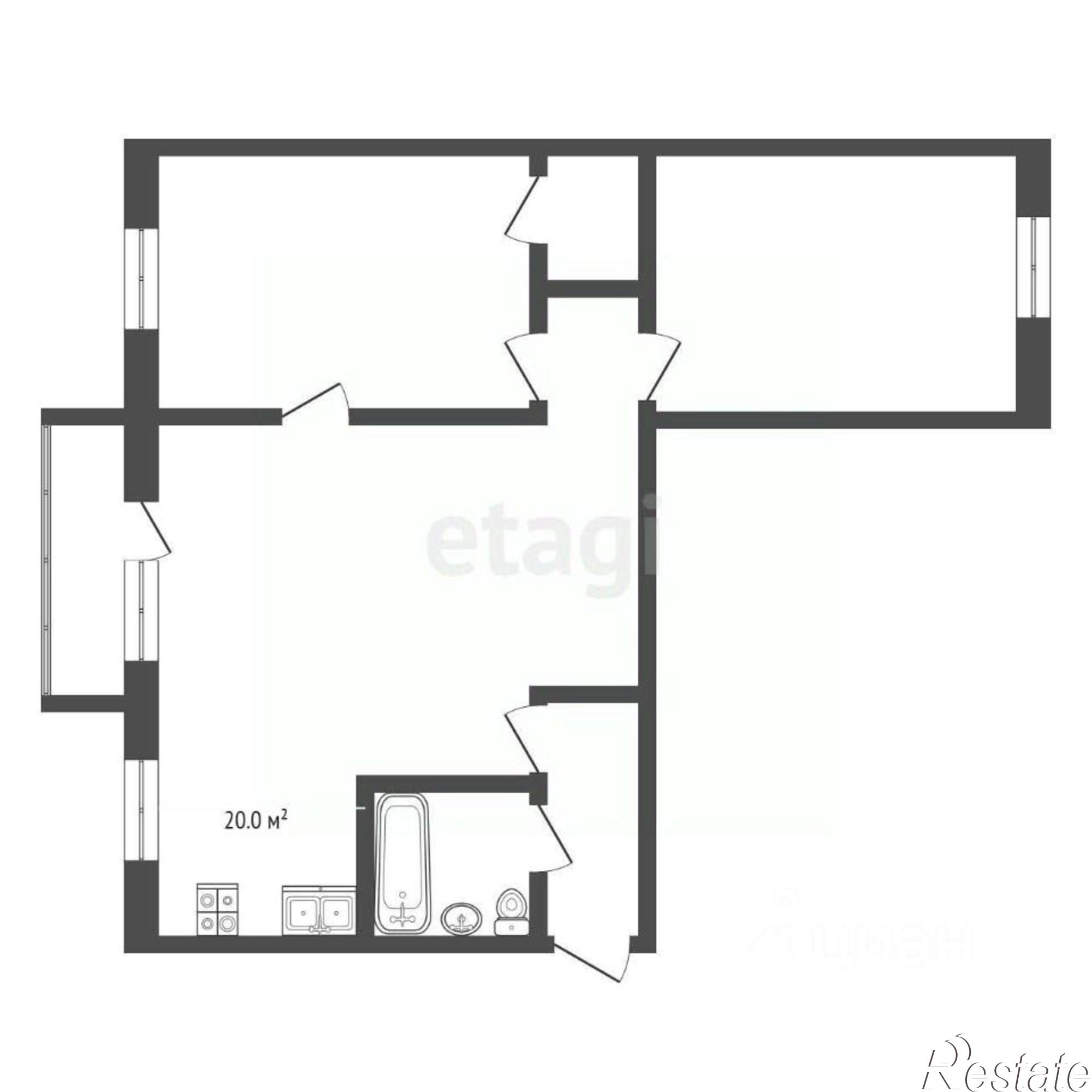 Купить квартиру за 5 000 000 рублей на улица Льва Толстого, 79