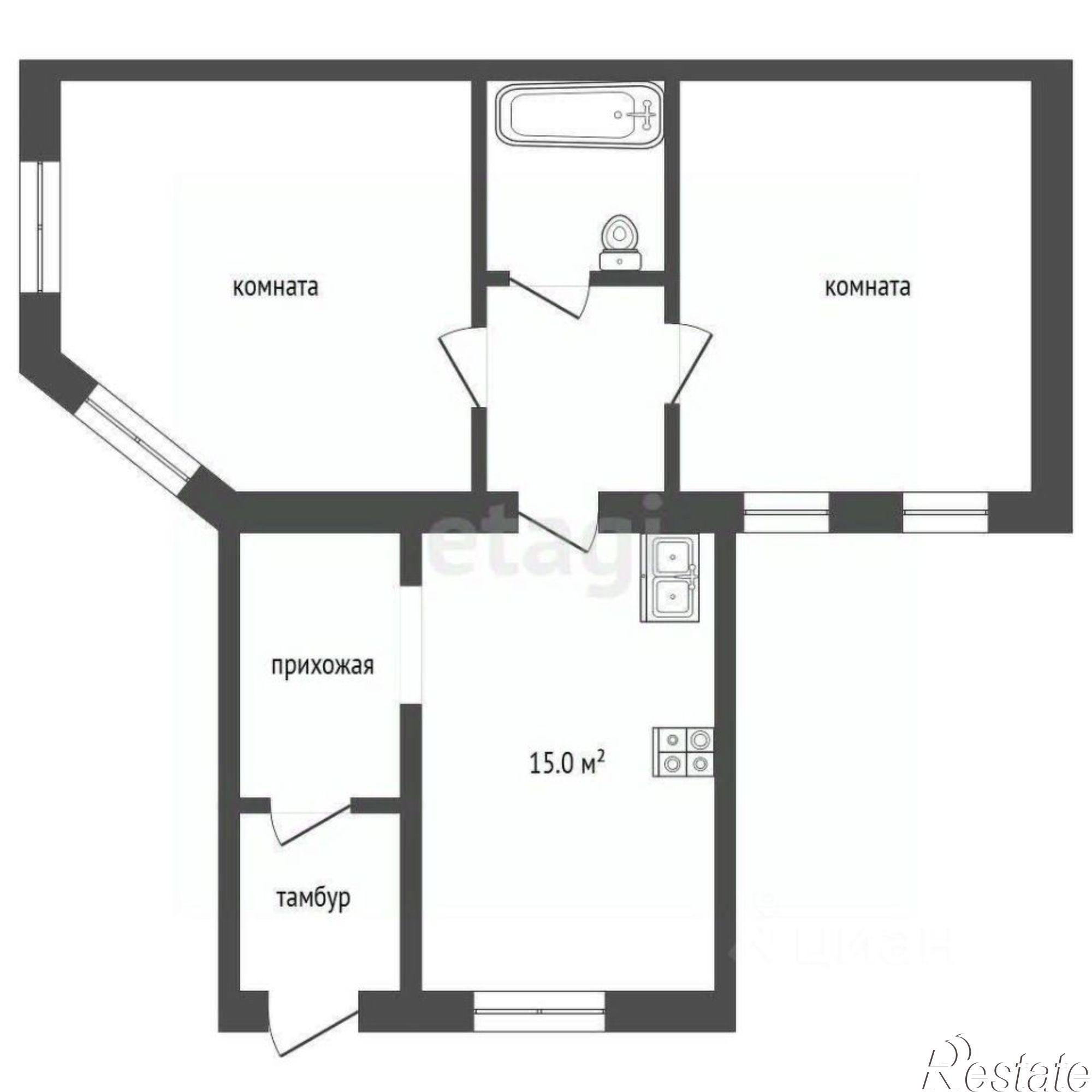 Купить квартиру за 4 300 000 рублей на Эксплуатационная улица, 17