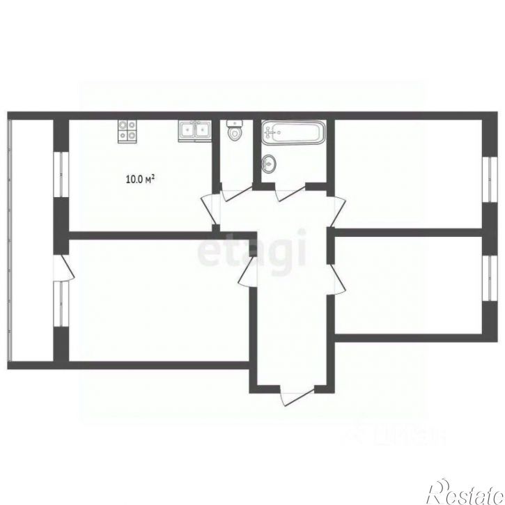 3-комн квартира улица Артёма, 40,  д. 40