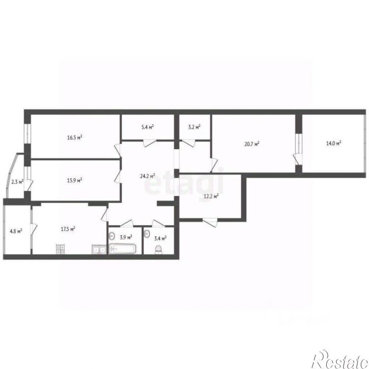 3-комн квартира улица Воровского, 52,  д. 52