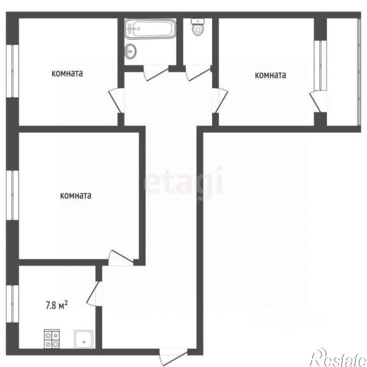 3-комн квартира улица Лаврентьева, 48,  д. 48