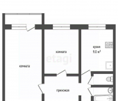 2-комн, 52кв м, этаж 9/9 улица Ленина, 115