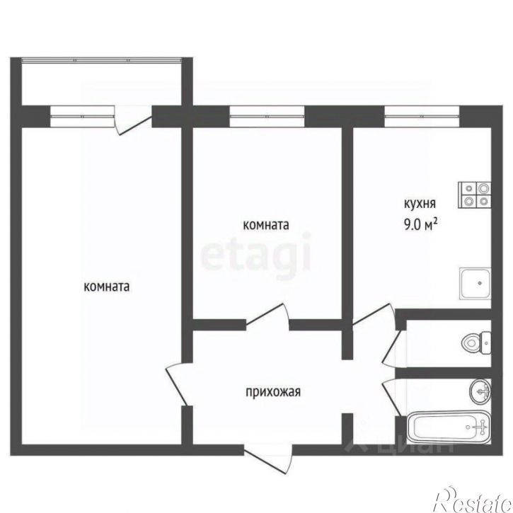 2-комн квартира улица Ленина, 115,  д. 115