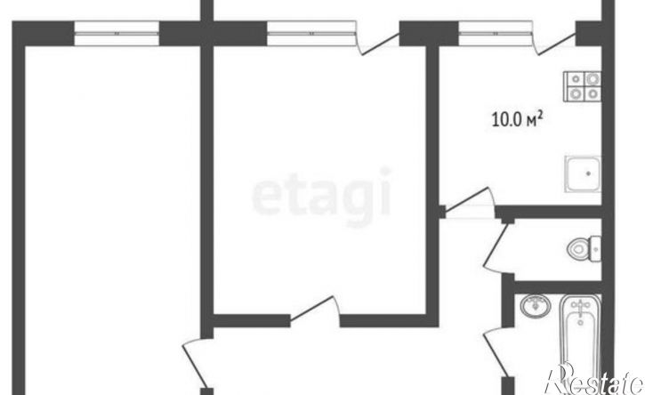 2-комн квартира Октябрьская улица, 100,  д. 100