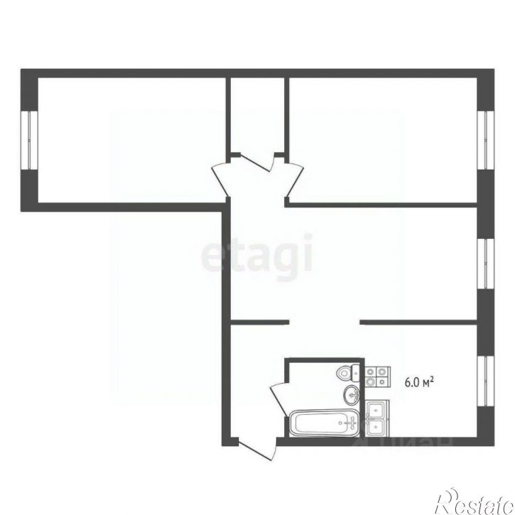 3-комн квартира Московская улица, 109,  д. 109