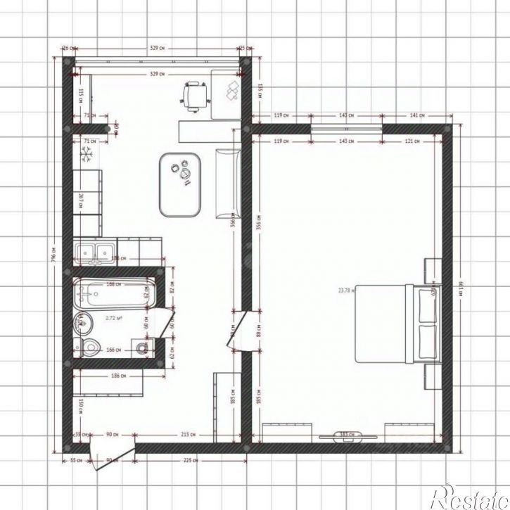 1-комн квартира Полевая улица, 7,  д. 7