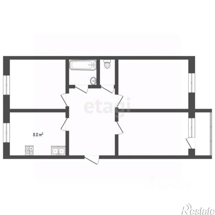 3-комн квартира ул Мечтателей, 6,  д. 6
