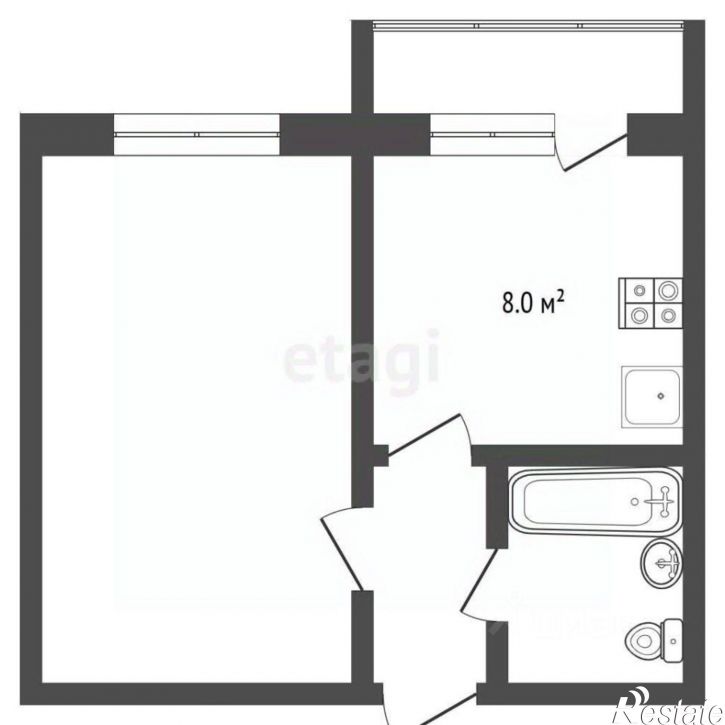 1-комн квартира Совхозная улица, 64/2,  д. 64/2