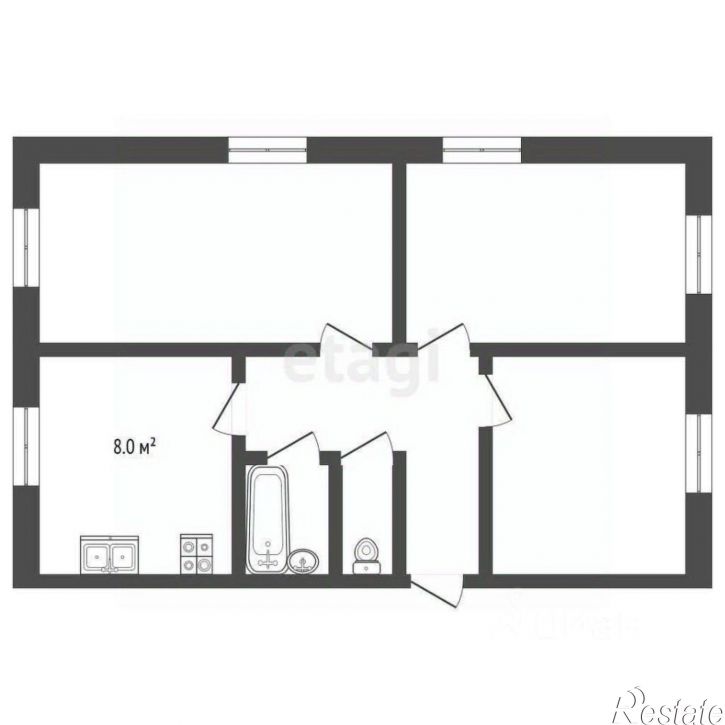 3-комн квартира ул Чкалова, 16а,  д. 16а