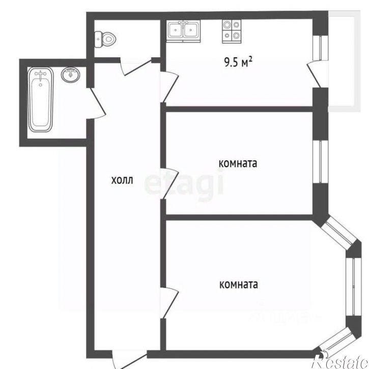 2-комн квартира улица Льва Толстого, 107,  д. 107