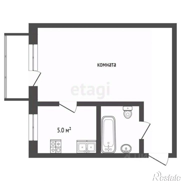 1-комн квартира ул Орловская, 5,  д. 5