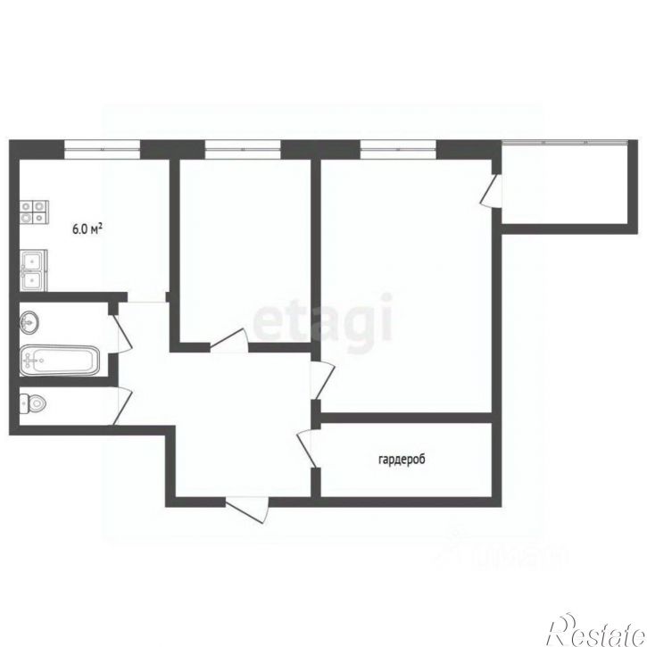 2-комн квартира ул Ленинградская, 30,  д. 30