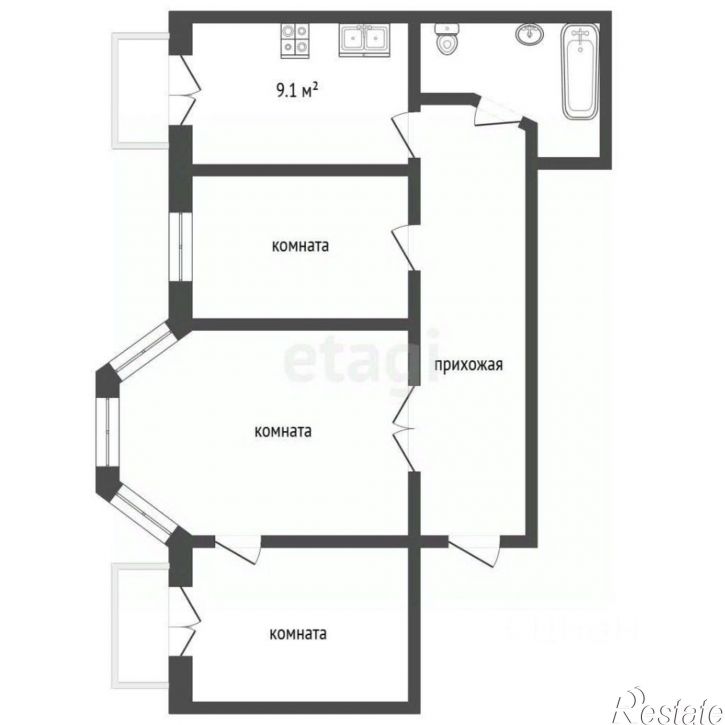 3-комн квартира улица Льва Толстого, 107,  д. 107