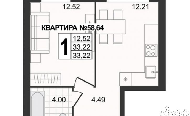 1-комн квартира в новом доме 3-я Новослободская улица, 7,  д. 7