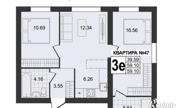 3-комн квартира в новом доме 3-я Новослободская улица, 7,  д. 7