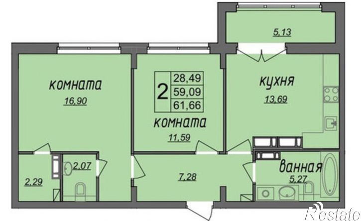 2-комн квартира Владимирская улица, 24,  д. 24