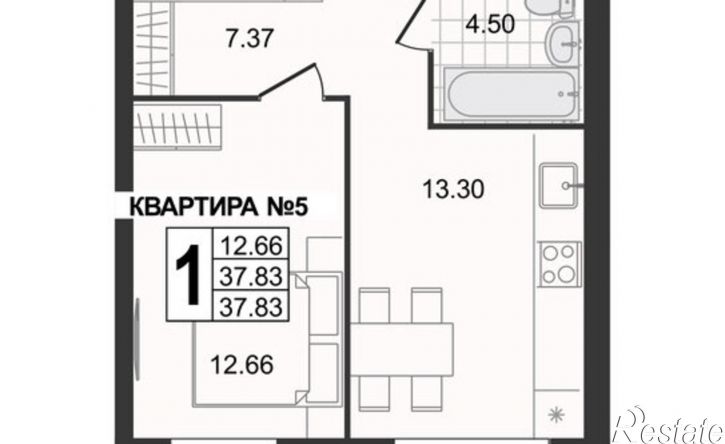 1-комн квартира в новом доме 3-я Новослободская улица, 7,  д. 7