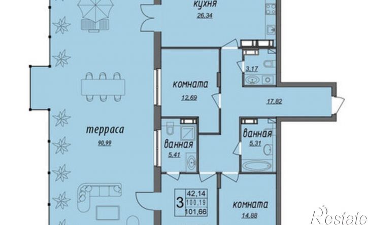 3-комн квартира Владимирская улица, 24,  д. 24