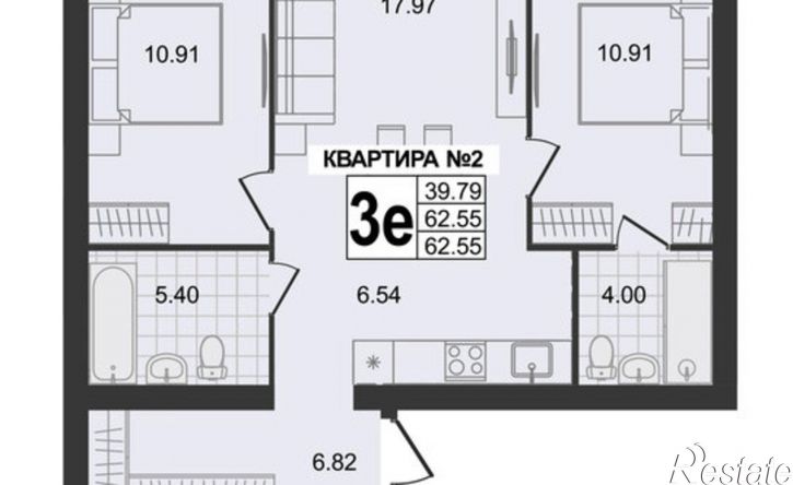 3-комн квартира в новом доме ул 5-я Новослободская, 1,  д. 1