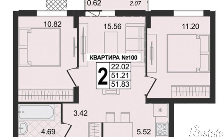 2-комн квартира в новом доме ул 5-я Новослободская, 4,  д. 4
