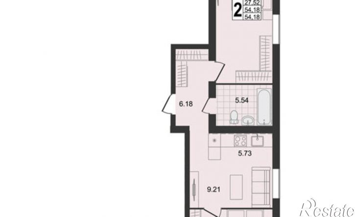 2-комн квартира в новом доме ул 5-я Новослободская, 1,  д. 1