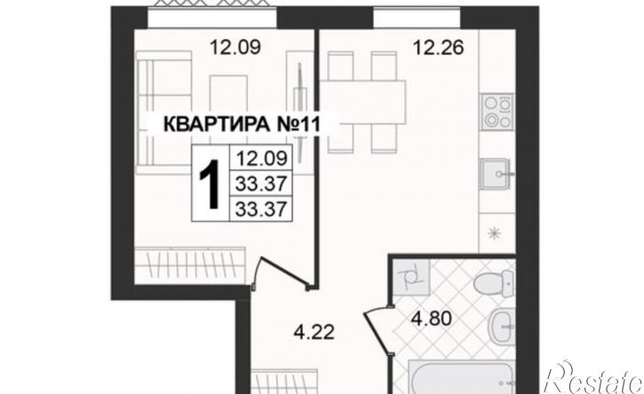1-комн квартира в новом доме 3-я Новослободская улица, 7,  д. 7