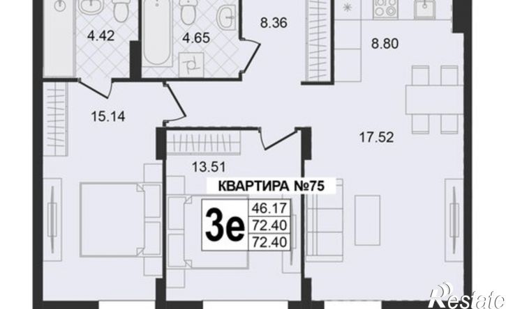 3-комн квартира в новом доме 3-я Новослободская улица, 7,  д. 7