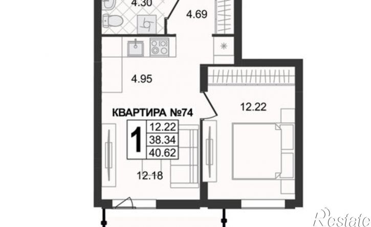 1-комн квартира в новом доме 3-я Новослободская улица, 7,  д. 7