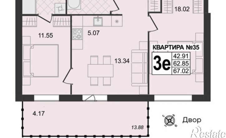 3-комн квартира в новом доме 3-я Новослободская улица, 7,  д. 7