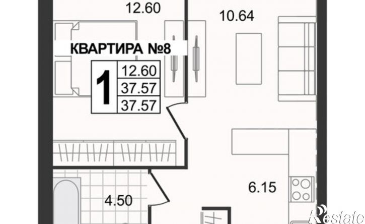 1-комн квартира в новом доме ул 5-я Новослободская, 1,  д. 1