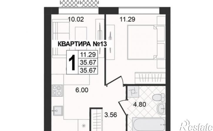 1-комн квартира в новом доме 3-я Новослободская улица, 7,  д. 7