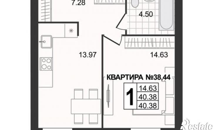 1-комн квартира в новом доме 3-я Новослободская улица, 7,  д. 7