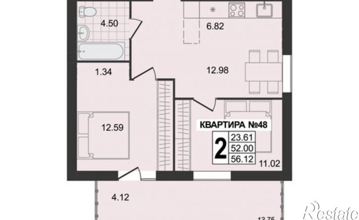 2-комн квартира в новом доме 3-я Новослободская улица, 7,  д. 7