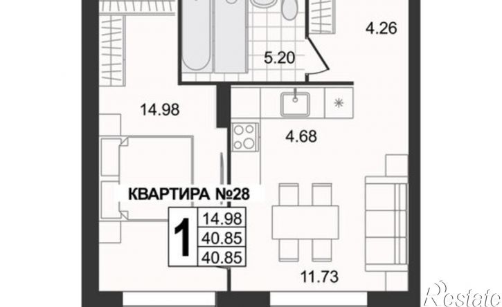 1-комн квартира в новом доме ул 5-я Новослободская, 1,  д. 1
